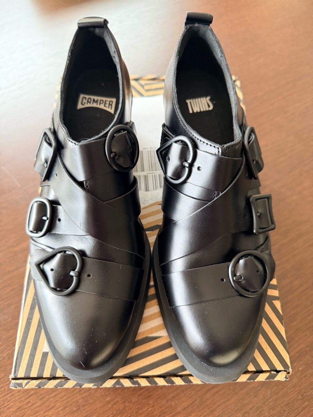 Camper Twins Black leather women’s shoes (size 37) - Picture 3 of 12